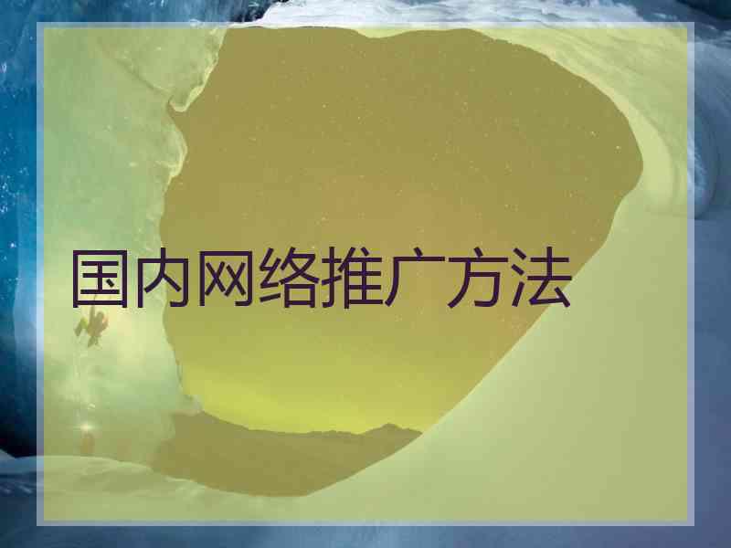 国内网络推广方法