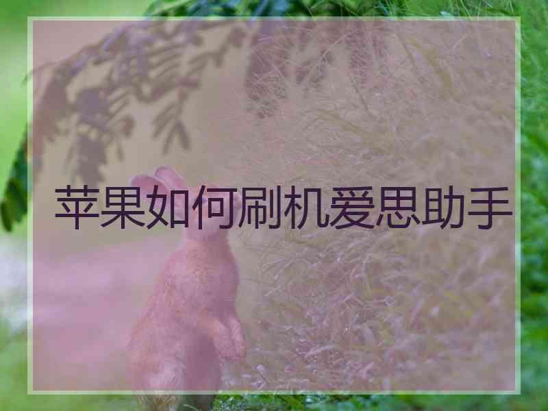 苹果如何刷机爱思助手