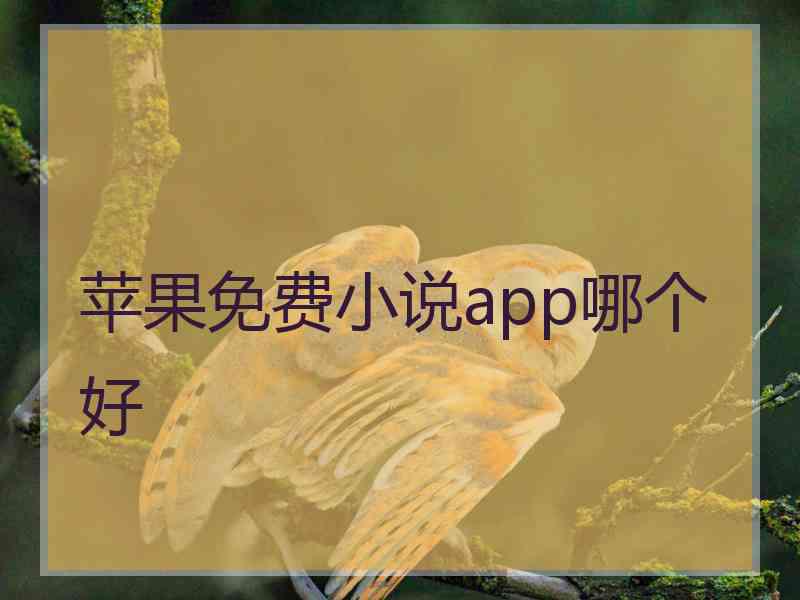 苹果免费小说app哪个好