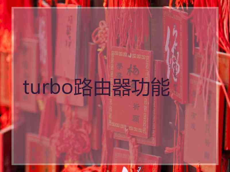 turbo路由器功能