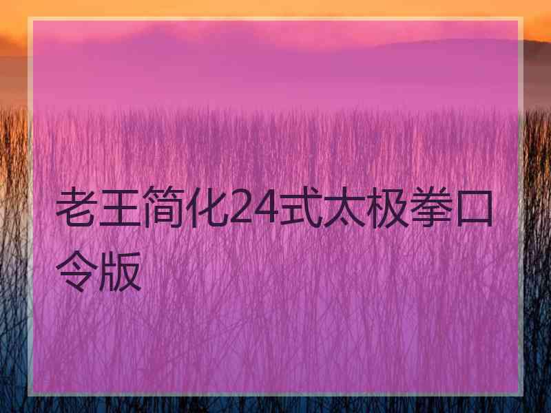 老王简化24式太极拳口令版