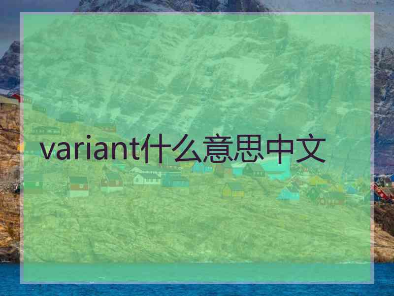 variant什么意思中文