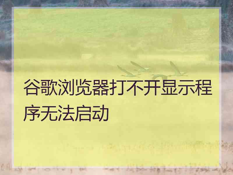 谷歌浏览器打不开显示程序无法启动