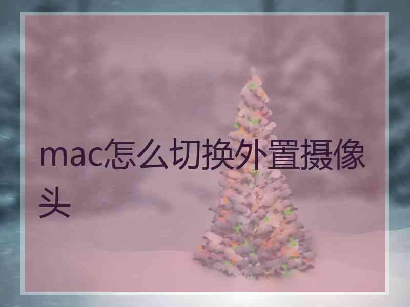 mac怎么切换外置摄像头