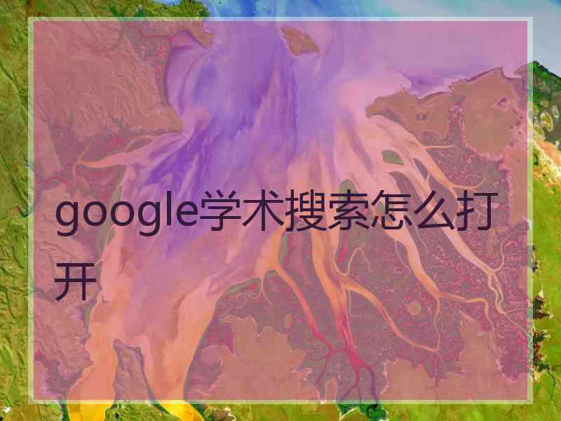 google学术搜索怎么打开