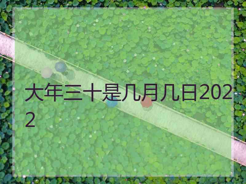 大年三十是几月几日2022