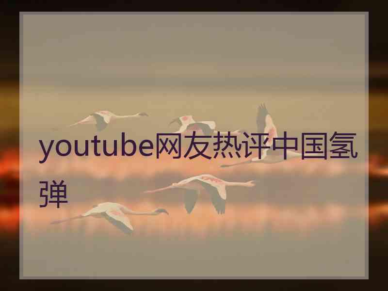 youtube网友热评中国氢弹