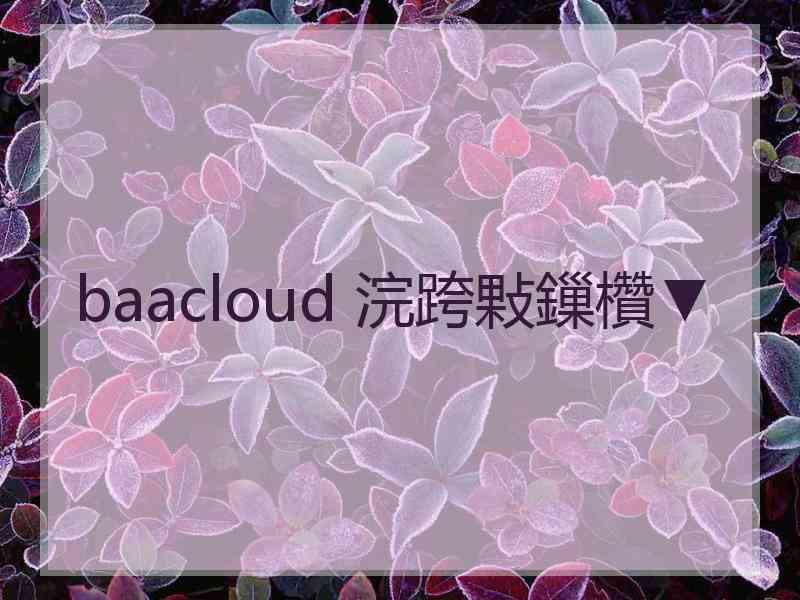 baacloud 浣跨敤鏁欑▼