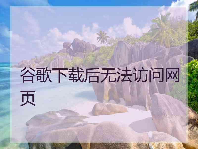 谷歌下载后无法访问网页