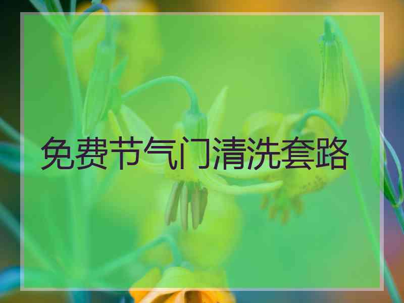 免费节气门清洗套路