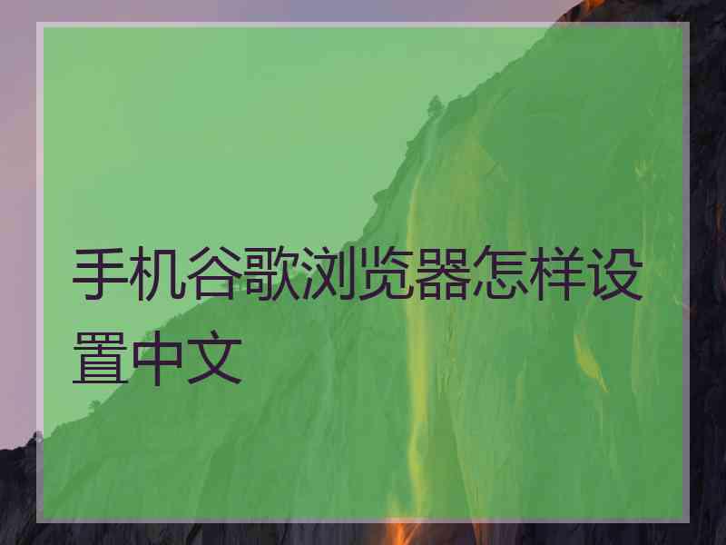 手机谷歌浏览器怎样设置中文