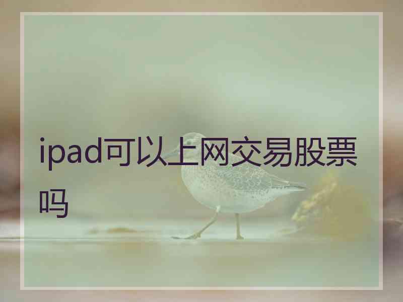 ipad可以上网交易股票吗