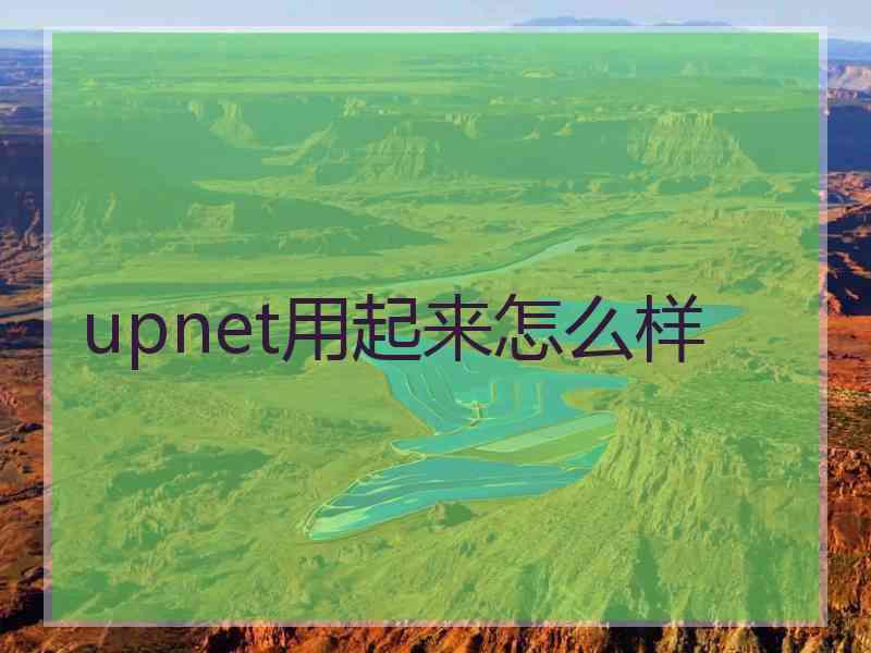 upnet用起来怎么样