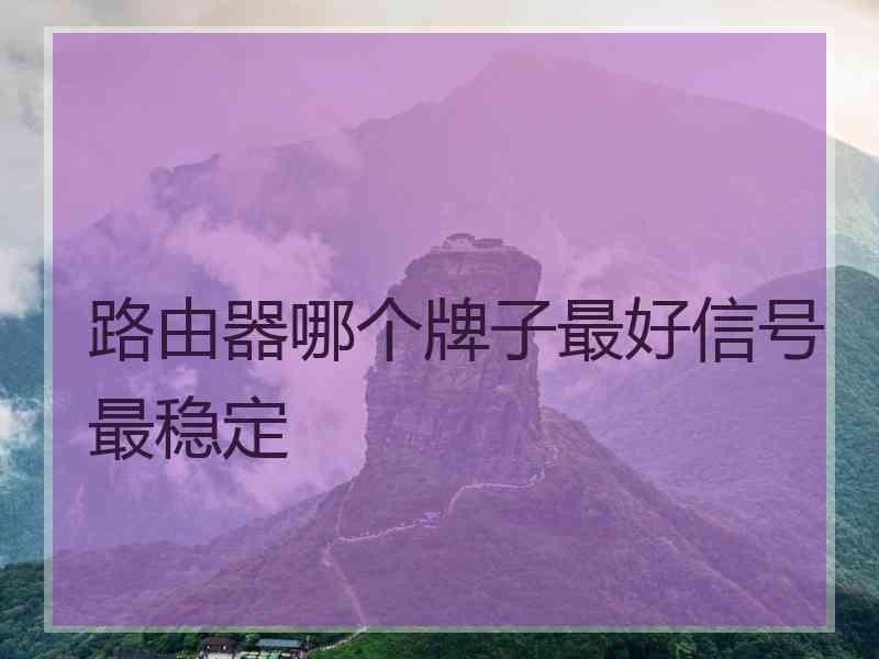 路由器哪个牌子最好信号最稳定