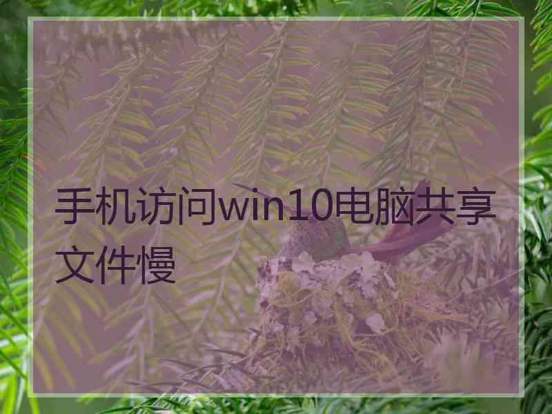 手机访问win10电脑共享文件慢