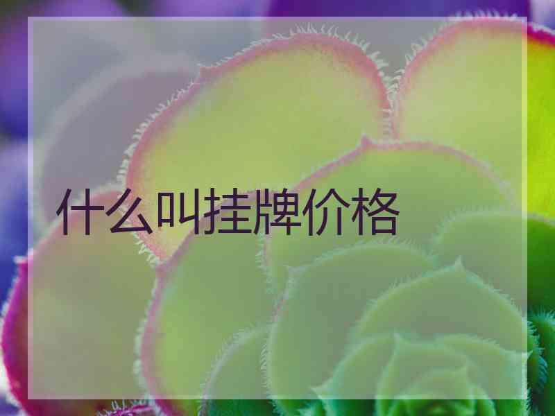 什么叫挂牌价格