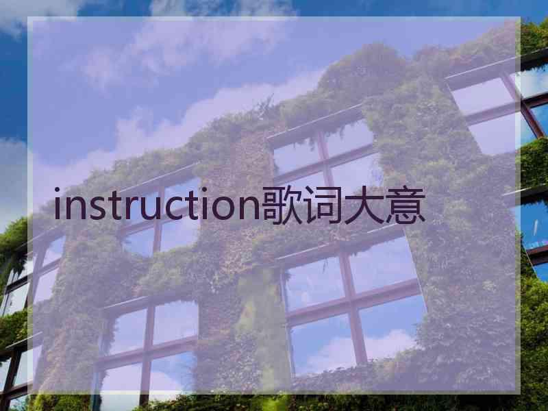 instruction歌词大意