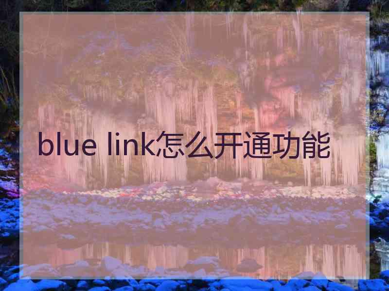 blue link怎么开通功能