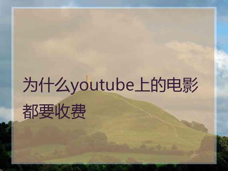 为什么youtube上的电影都要收费