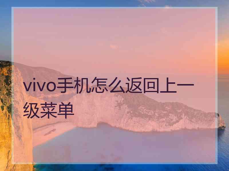 vivo手机怎么返回上一级菜单