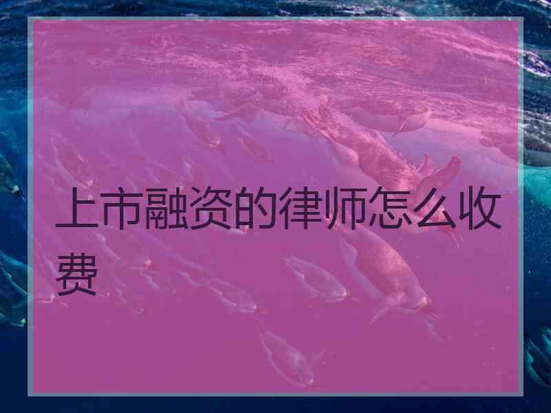 上市融资的律师怎么收费