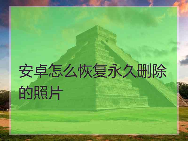 安卓怎么恢复永久删除的照片